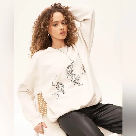 Project Social T TIGERS OVERSIZED
SWEATSHIRT - BRUSHED BONE L/XL NWOT - Picture 2 of 12